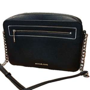 Michael Kors Jet Set Black Leather Crossbody